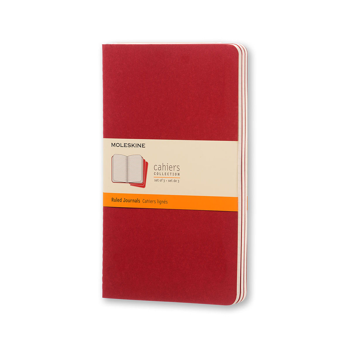 Moleskine Cahier Journals Large Ruled Cranb.Red